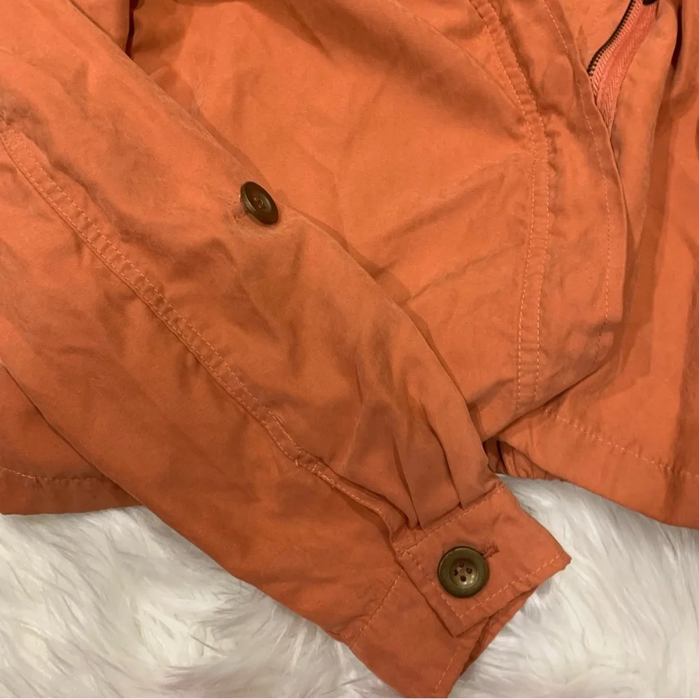 Orange peach zip up cropped hoodie